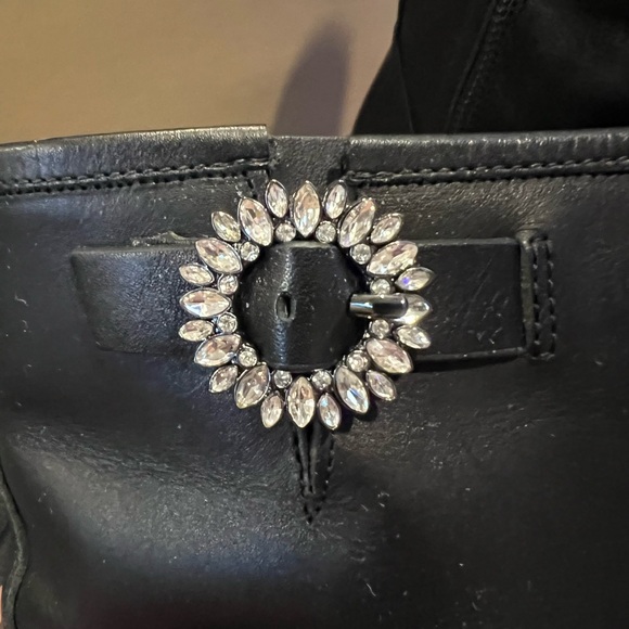 Michael Kors Viola Embellished Leather Moto Boots - Picture 7 of 9